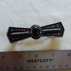 Bow Tie Shaped Hair Barrette with Stone